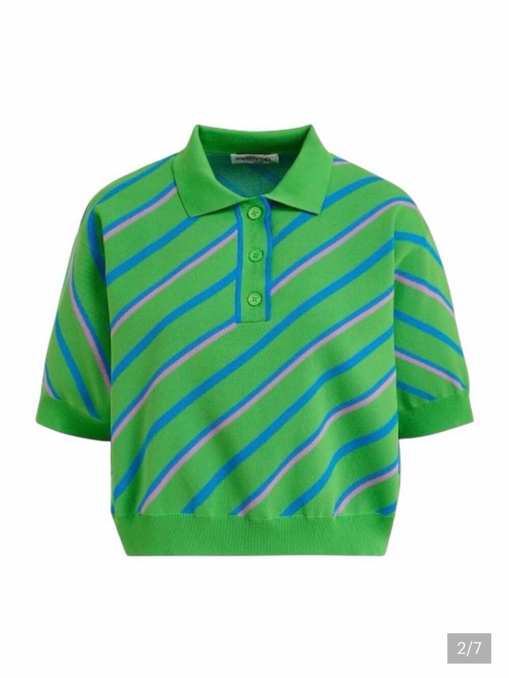 Essentiel Antwerp Knitted Stripe Polo Sweater- GUC